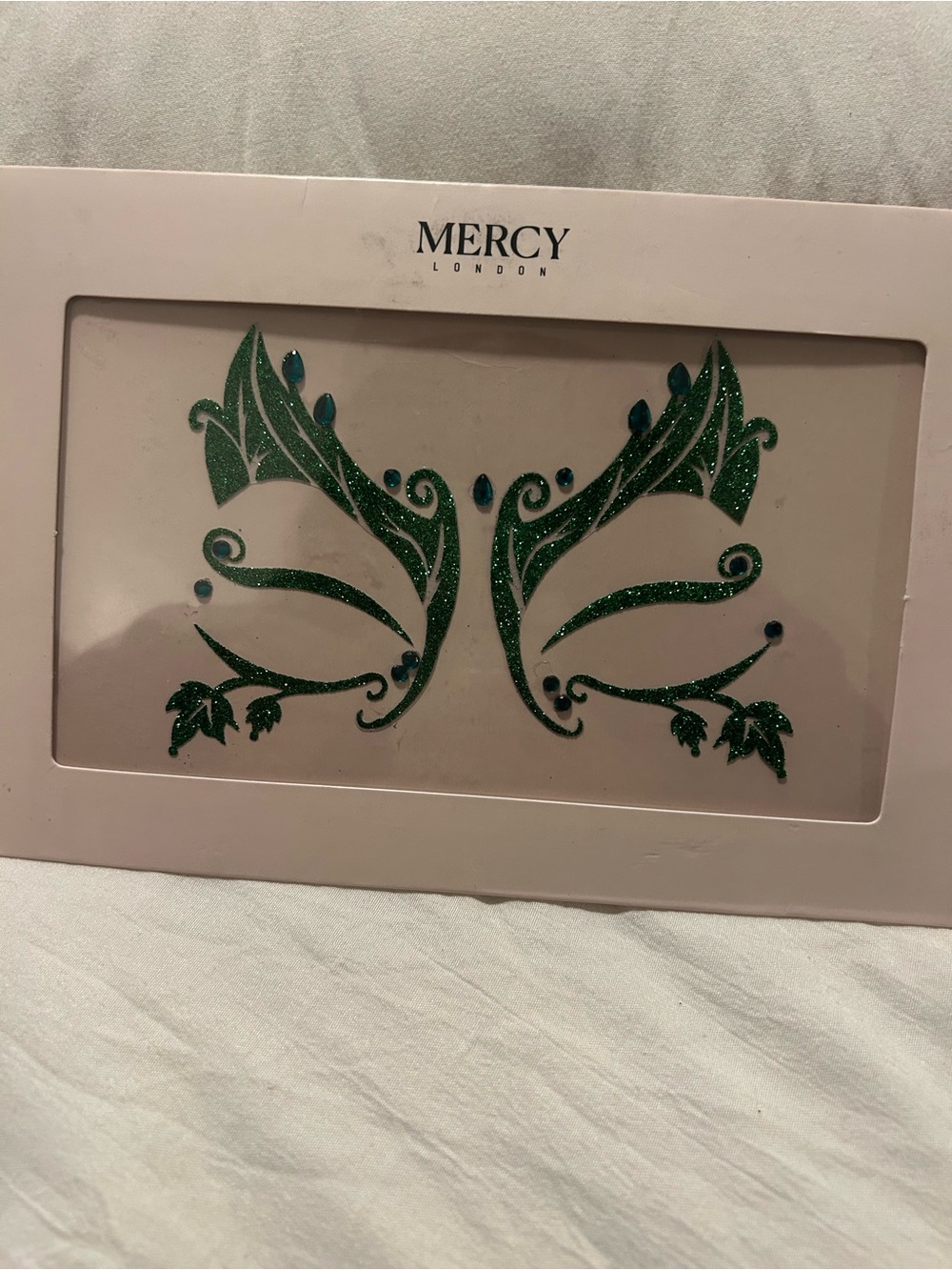 Green Glitter Face Decals - Botanical Accent